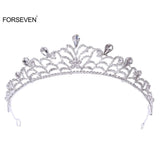 Silver Alloy Tiara Crown for Bride Rhinestone Headpiece