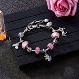 Animal Style Charm Bracelets with Marano Beads for Kids