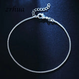 Silver Box Chain Anklet for Men & Women