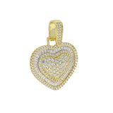 CZ Heart Pendant Necklace 3mm Tennis Chain Iced Out Women HipHop Jewelry