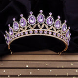Baroque Crystal Bridal Crown Headband Queen Tiaras