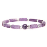 Amethysts Rectangle Stone Bracelet Meditation Jewelry