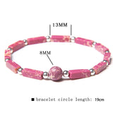 Amethysts Rectangle Stone Bracelet Meditation Jewelry