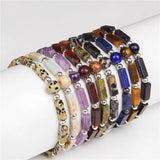 Amethysts Rectangle Stone Bracelet Meditation Jewelry