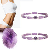 Amethysts Rectangle Stone Bracelet Meditation Jewelry