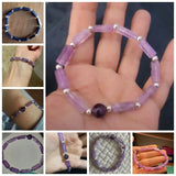 Amethysts Rectangle Stone Bracelet Meditation Jewelry