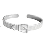 Silver Belt Buckle Braided Width Bracelet Female Creative Hand Jewelry Party