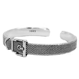 Silver Belt Buckle Braided Width Bracelet Female Creative Hand Jewelry Party