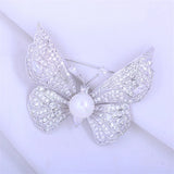Large Butterfly Brooch Pin CZ Wedding Jewelry Women