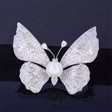 Large Butterfly Brooch Pin CZ Wedding Jewelry Women