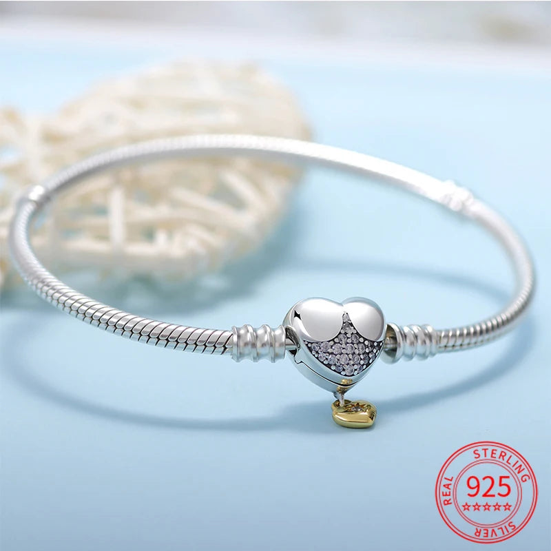 Sparkling Heart Charm Bracelet for Women
