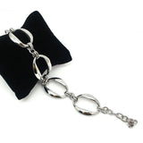 Silver Chain Bangle Bracelet Stainless Steel Link Jewelry