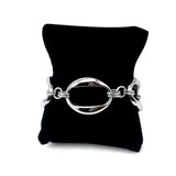 Silver Chain Bangle Bracelet Stainless Steel Link Jewelry