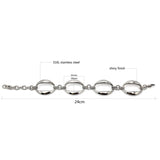 Silver Chain Bangle Bracelet Stainless Steel Link Jewelry