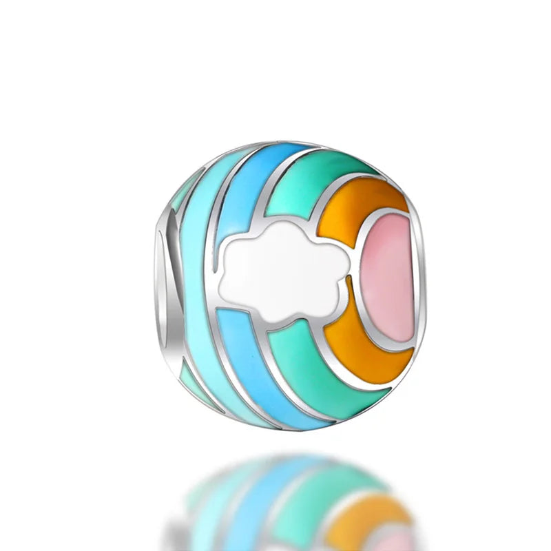 Enamel Charm Circular Beads for Bracelets Jewelry Making