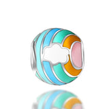 Enamel Charm Circular Beads for Bracelets Jewelry Making