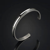 Silver Women Bangle Stainless Steel Bracelet Adjustable Size