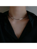 Silver Clavicle Chain Necklace Girls Neck Chain Snake Bone Chain