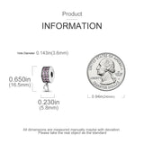 Silver Clip Charm Pink Pave CZ for Bracelet DIY