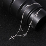 Silver Cross Necklace for Women Choker Chain Jewelry