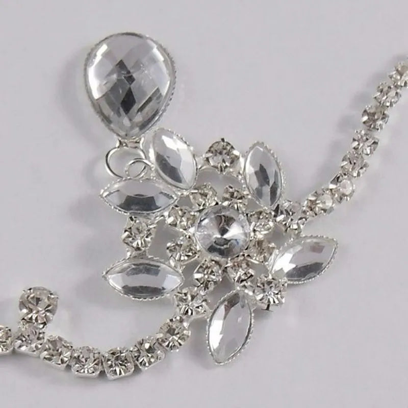 Silver Crystal Rhinestone Wedding Headpiece Bridal Head Chain Headband