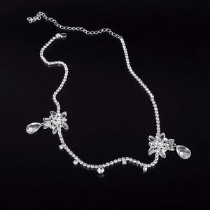 Silver Crystal Rhinestone Wedding Headpiece Bridal Head Chain Headband