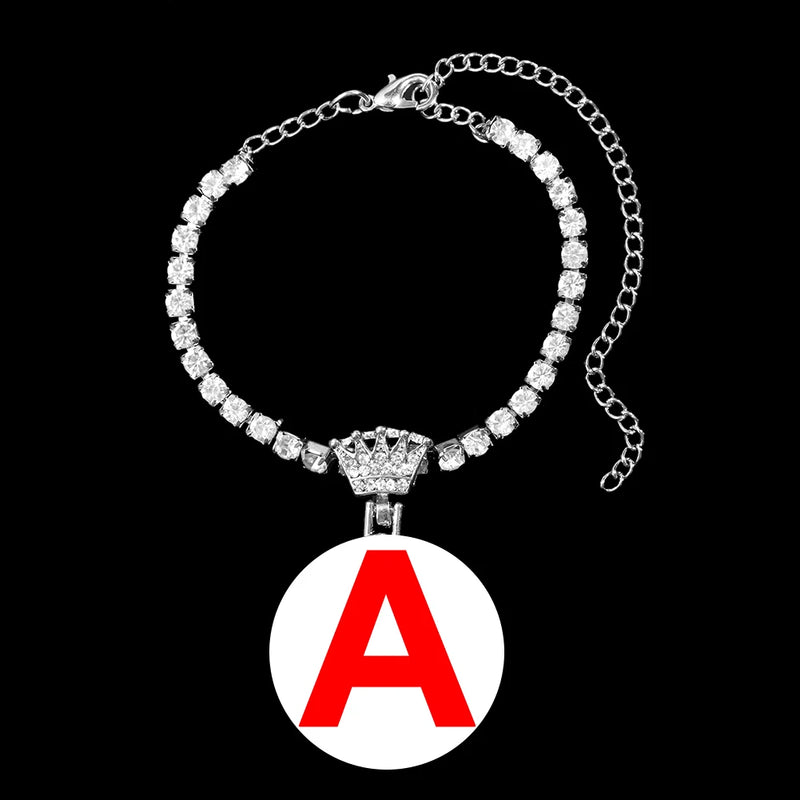 Letter Chain Anklet for Women Crown Initials Bracelet Jewelry