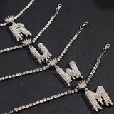Letter Chain Anklet for Women Crown Initials Bracelet Jewelry