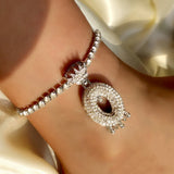 Letter Chain Anklet for Women Crown Initials Bracelet Jewelry