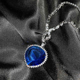 Silver Crystal Necklace Heart Jewelry Cubic Zircon Chain Necklaces