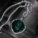 Silver Crystal Necklace Heart Jewelry Cubic Zircon Chain Necklaces