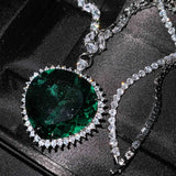 Silver Crystal Necklace Heart Jewelry Cubic Zircon Chain Necklaces