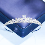 Silver Crystal Rhinestone Crown Tiara Wedding Hair Accessories Women