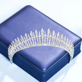 Silver Crystal Rhinestone Crown Tiara Wedding Hair Accessories Women