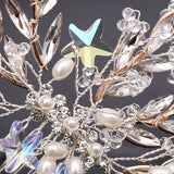 Silver Crystal Rhinestone Wedding Hair Combs Bridal Headpiece Tiara