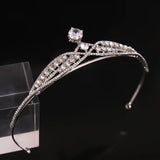 Silver Crystal Tiara Crown for Bridal Wedding Queen Princess Hair
