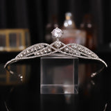 Silver Crystal Tiara Crown for Bridal Wedding Queen Princess Hair