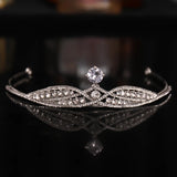 Silver Crystal Tiara Crown for Bridal Wedding Queen Princess Hair