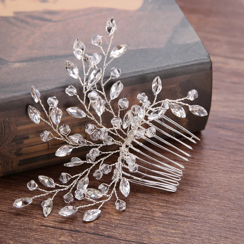 Silver Crystal Bridal Hair Clip Wedding Hair Accessories