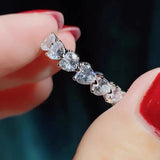 Heart Rings For Women Crystal Zircon Minimalist Open Ring Charming Jewelry
