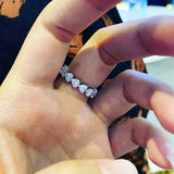 Heart Rings For Women Crystal Zircon Minimalist Open Ring Charming Jewelry