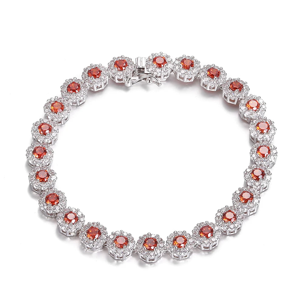 Silver Crystal Zircon Tennis Bracelet for Women CZ Bangle Wedding Party