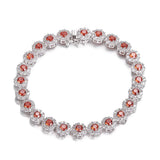 Silver Crystal Zircon Tennis Bracelet for Women CZ Bangle Wedding Party