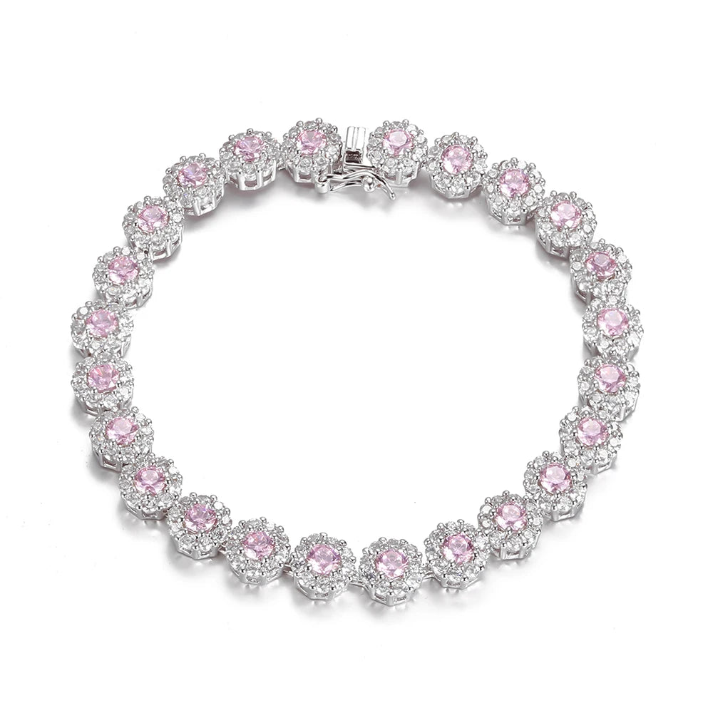 Silver Crystal Zircon Tennis Bracelet for Women CZ Bangle