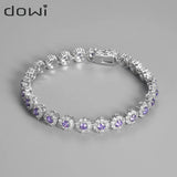 Silver Crystal Zircon Tennis Bracelet for Women CZ Bangle