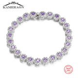 Silver Crystal Zircon Tennis Bracelet for Women CZ Bangle Wedding Party