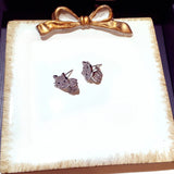 Silver Cat Stud Earrings For Women - Hypoallergenic Bling Jewelry