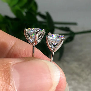 Silver Zircon Stud Earrings Wedding Jewelry