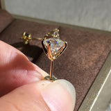 Silver Zircon Stud Earrings Wedding Jewelry