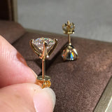 Silver Zircon Stud Earrings Wedding Jewelry